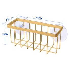 SHFKS Sponge Holder for Kitchen Sink,Gold Sponge Holder,Kitchen Sink Caddy (Gold)