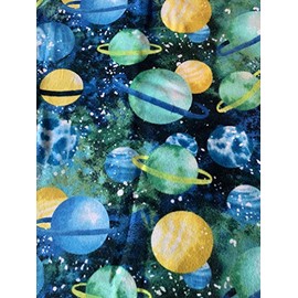 Planets weighted flannel blanket in twin size with 12 lbs, washable, ready to ship, adult space