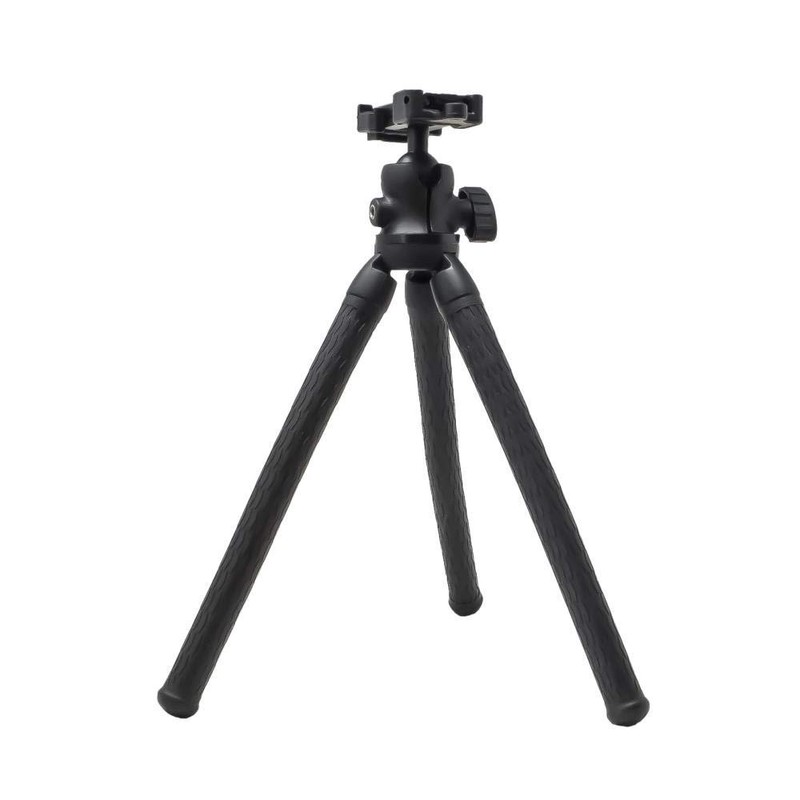 Flexible Tripod, 360° adjustment ballhead which allows for horizon, vertical,