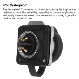 MECCANIXITY 2Pcs LP20 2 Pin Waterproof Connector, IP68 Circular Connectors Male Female Aviation Plug M20 Fast Locking Flange Socket for LED Outdoor Electrical (500V, 20A)