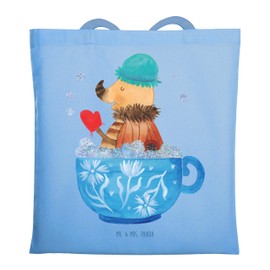 Mr. & Mrs. Panda Carrycot Moth Bubble Bath Gift Bag Animals Targets Shopping Bag Fabric Bag Dreamy Bathroom Good Mood Funny Sayings Jute Bag Shopping Bag, blue