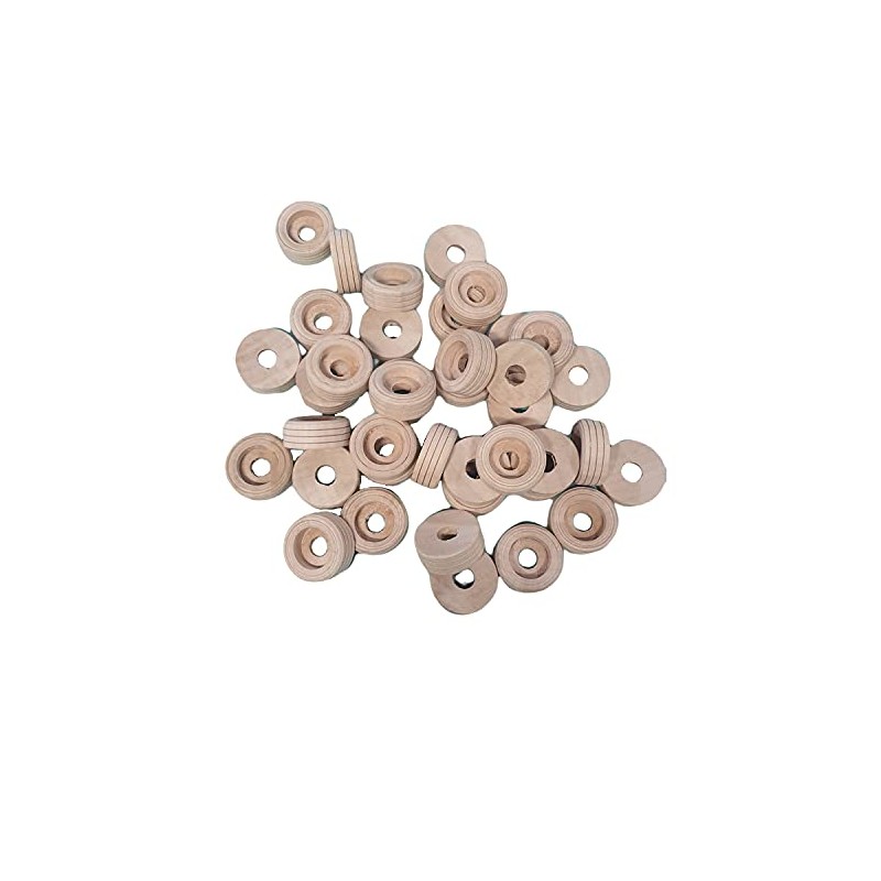 100 Wooden Birch Tracked Wheels for Toys/Models etc (30x30x12mm)