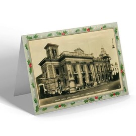 CHRISTMAS CARD - Vintage Worcestershire - Town Hall Roland Hill Mem Kidderminster