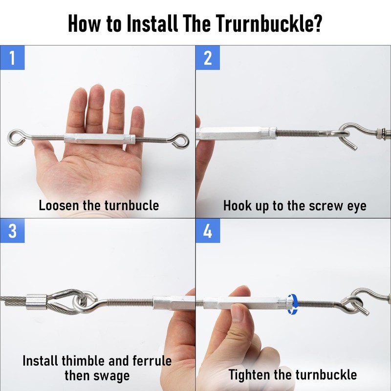 HOME MASTER HARDWARE Eye & Eye Turnbuckles for Cables Wire,Adjustable