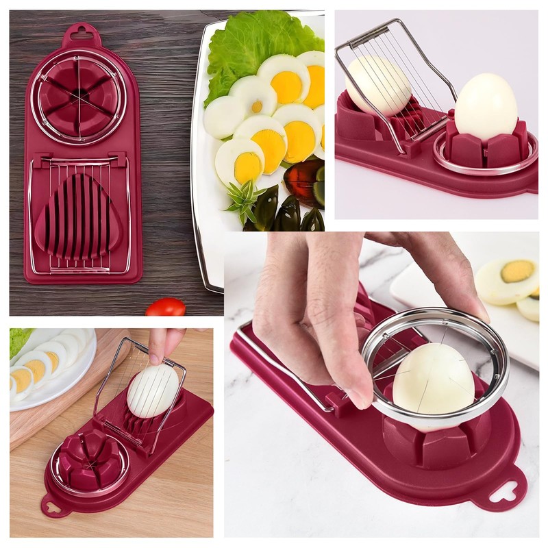 Egg Slicer with 2 Functions, Mushroom Slicer Cuts Clean and