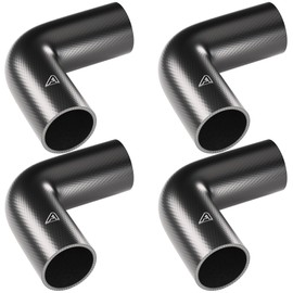 4 Pack - 38mm (1 1/2") ID 90 Degree Rubber Elbow Hose Coupling Connector Pipe - Leg Length 150mm (6 Inch)
