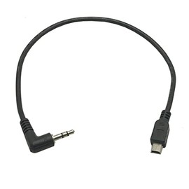 Seadream 30cm Right Angled 90 Degree 3-Pole 3.5mm DC Male AUX Audio Jack to Mini USB Male Microphone Adapter Cable 1PCS