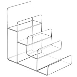 QWORK 4-Tier Acrylic Wallet and Handbag Display Stand, Durable, Space-Saving, Transparent Stand for Home and Retail Use