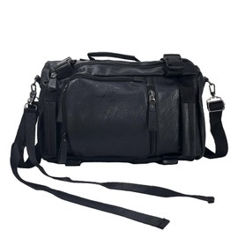 Leather Travel Bag Carry on Overnight Duffel Weekender Bag Sports Duffel bag Waterproof Tote Duffel Bag For men and Women - Black