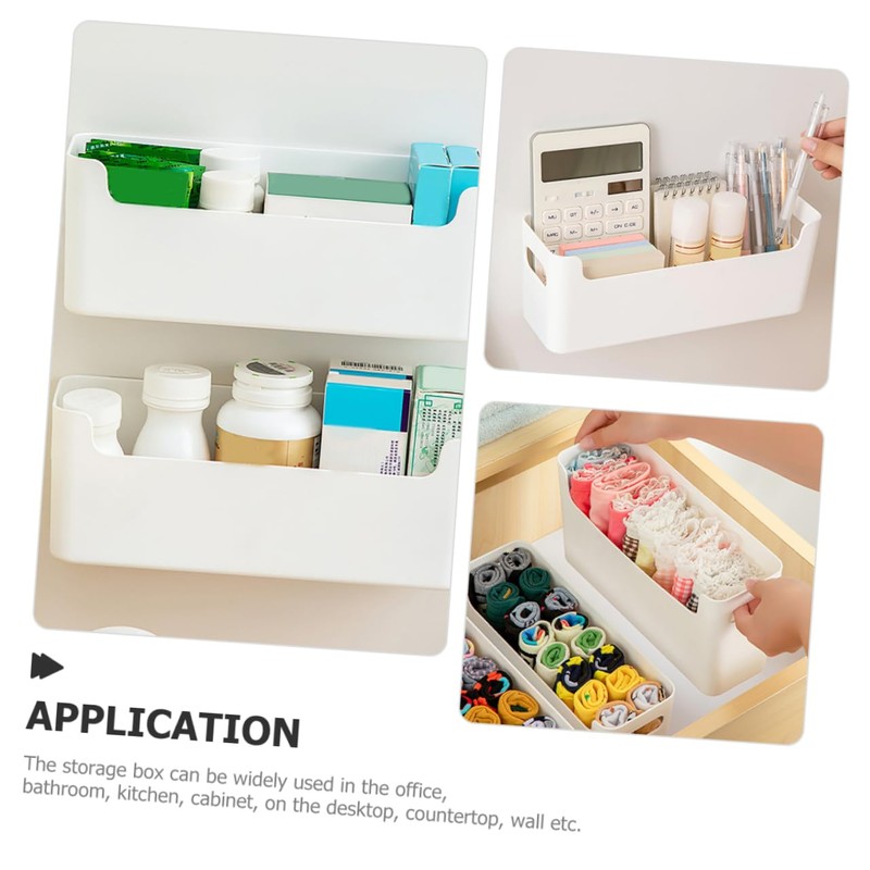 COLLBATH 2pcs Desktop Organizer Box Multifunctional Storage for Office Kitchen