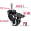 Heavy Duty Castor Wheels | 4-Pack, Swivel with M8 Bolt