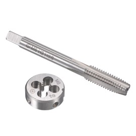 TOP-VIGOR M8 x 1.25mm Metric Tap Set Machine Tap with Round Tap, Heavy Duty Tap and Die Set for DIY, Repair, Outside Cutting