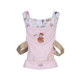 BABY born Marsupio – Porta bambola per bambini con 2 posizioni & cintura regolabile – Marsupio rosa con dettagli floreali – Accessorio per bambole da 36 cm & 43 cm