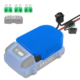 Power Wheel Adapter for Kobalt 24V Battery with Fuse, 14 Gauge Wire Converter for RC Toys, Robotics, DIY Car Appliances - 2 Pack, Blue (Battery Not Included).