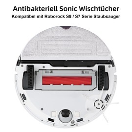 Alloytool 6 St??ck Silberionen Wischt??cher f??r Roborock S8/ S8+/ S7 MaxV/ S7 MaxV Plus/ S7 MaxV Ultra/ S7 Pro Ultra/ S7/ S7+ Roboter Staubsauger Mikrofaser VibraRise Wischtuch Ersatzteile Zubeh?rset (Hellgrau)