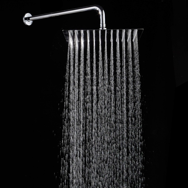 RODDEX Square Rain Shower Head, High Pressure Rainfall Showerhead, Large