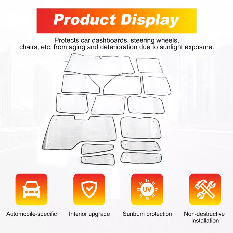 auguisy-motortrim 14pcs Window Sunshade Visors Full Set UV Block For