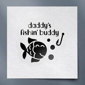 Daddy S Fishing Buddy (Black) (Set of 2) Premium Waterproof Vinyl Decal Stickers for Laptop Phone Accessory Helmet CAR Window Mug Tuber Cup Door Wall Decoration - ANGsticc73906BL