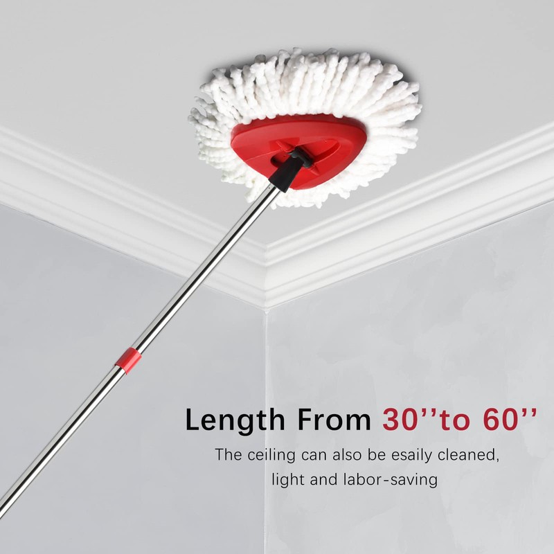 HiBaBy 4-Section Spin Mop Replacement Handle- 2.5-5 Foot Mop Replacement