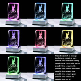 Ornalrist Gifts for Best Friends Women Engraved Angels Crystal Cubes with Light Base, Bestie Birthday Friendship Gifts for Coworkers Bestfriends Night Light Decorations