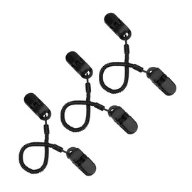 VGEBY Cap Retainer, Hat Band Cord Holder Cap Keeper with Clips, Spiral Cable for Fishing, Boating, Sailing, Climbing, Pack of 3, black