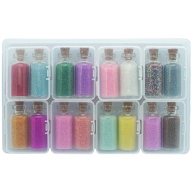 16 Colors Caviar Beads for Nails, 0.6-0.8mm Glass Micro Pixie Bead Mini Iridescent Bubble Microbeads for Women Girls Nail Art Charms Decorations Women Manicure Makeup DIY Craft