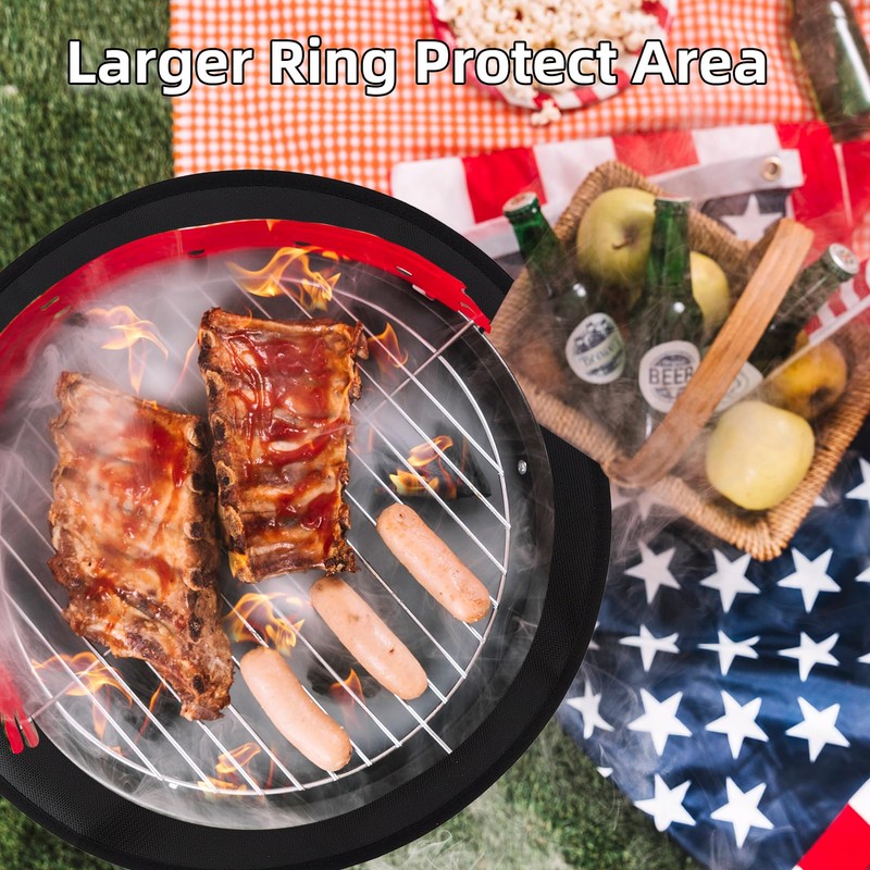 NICENEEDED 19.5 Inches Round Tabletop Fire Pit Mat, Double Sided