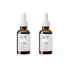 Geek & Gorgeous C-Glow Duo Pack - 15% Vitamin C + Ferulic Acid & Vitamin E Serum, Protects Against Environmental Damage, Promotes Collagen Formation and Provides Even Skin Tone - For All Skin Types