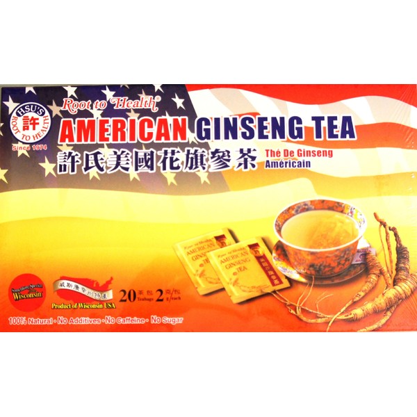 Root to Health AMERICAN GINSENG TEA 20 Tea Bags MADE IN USA 100% Natural