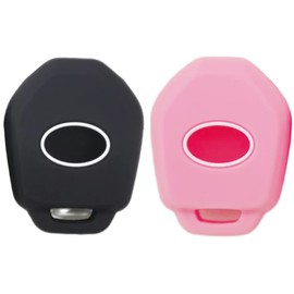 REPROTECTING Silicone Rubber Key Fob Cover Compatible with 2008-2023 Subaru Crosstrek Forester Impreza Legacy Outback Tribeca WRX STI XV Crosstrek Ascent (Black Pink)