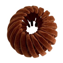 Coffee Color Magic Bird Nest Velvet Hair Clips Three Rows of Teeth Styling Supplies for Making Ponytail, Bun, and Hairpin for Long Short Curly Straight Hair Clips Barrettes