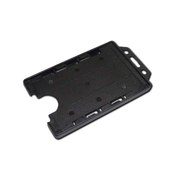 Identity-Plus: Black Rigid Open Faced Double/Dual Sided Portrait ID Card