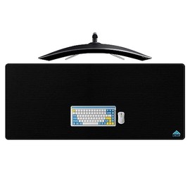 Cacoy 140x60 cm Alfombrilla de Raton Gaming, Grande Alfombrilla de Escritorio Ordenador, Alfombrilla para ratón de Oficina Antideslizante, Extendida Alfombrilla Escritorio Multifuncional (Negro)