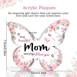 BEPSYOM Gifts for Mum from Daughter Son, Butterfly Shaped Acrylic Home Decoration Mum Gift, Birthday Gift for Mum, Mother Gift, Mother's Day Gift