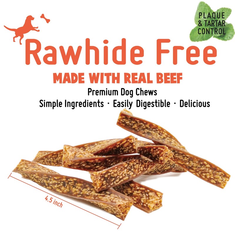 LuvChew Beef Dog Chew Twist Sticks, Puffed Human Grade Beef