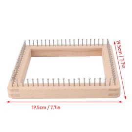 Mini Knitting Loom, Square Knitting Tool with Hooks Wooden Crochet Board Square Knitting Board for Weaving Mat Hairband Blanket Sock Making Cushions (Large)