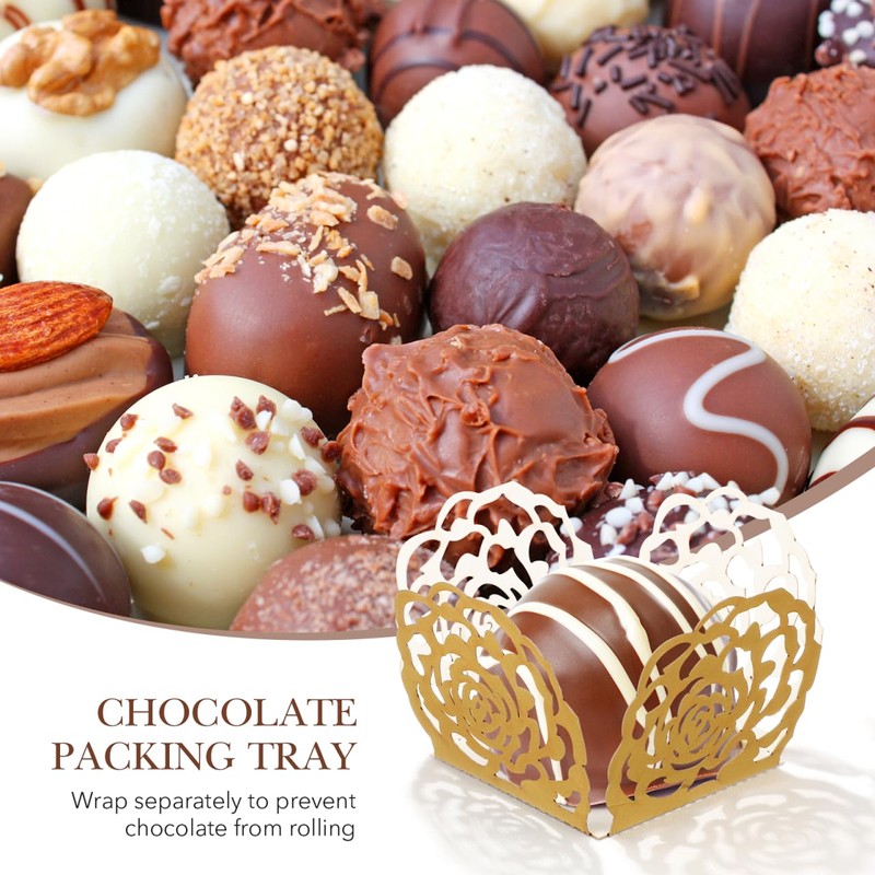 Truffle Wrappers Paper Candy Cups Gold Rose Truffle Cup Dessert
