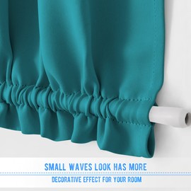 NICETOWN French Door Curtains for Kitchen Window, Rod Pocket Short Front Sidelight Curtain,Room Darkening Thermal Curtains for Office, 1 Panel (Peacock Teal, W 25 inch x L 72 inch)