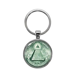Illuminati Dollar Bill Pyramid Keychain
