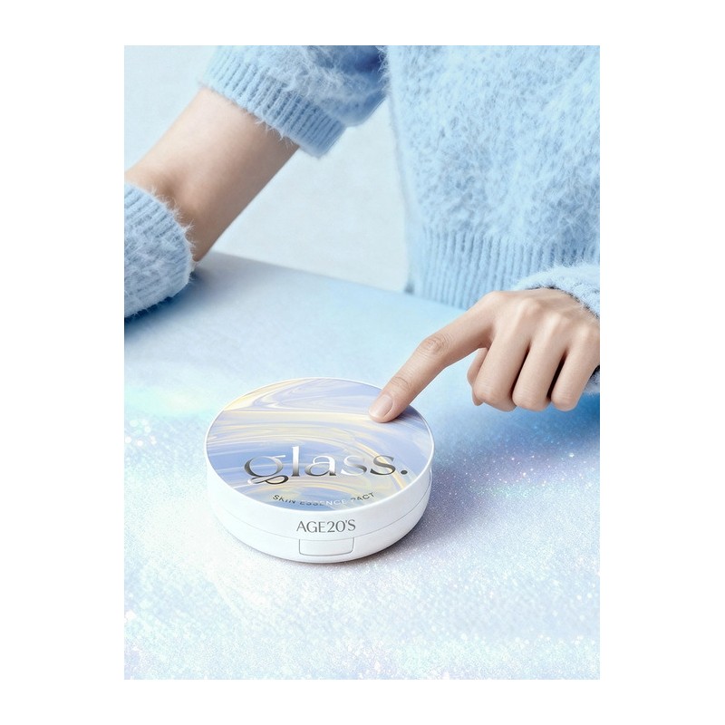 ★Sticker + 2 puffs★ Glass Skin Essence Pact (Soft Pearl