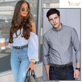 JASGOOD Braided Canvas Stretch Belt Elastic Casual Belt for Men,Women,Junior 1.3 Inch Wide (Grey,Pants Size 26-31 Inch)