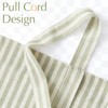 jinchan Tie Up Linen Textured Striped Bow Tie Curtain for