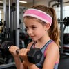 2 fasce per capelli sportivi per bambini, in cotone, per
