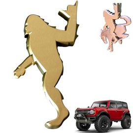 Add-A-Saquatch to Your Bronco,3D Tailgate Emblem Overlay for SUV - Universal Fit 3"x4" Raised Design, Black Automotive Decor with Tape (Shaka Hand, Bronze)