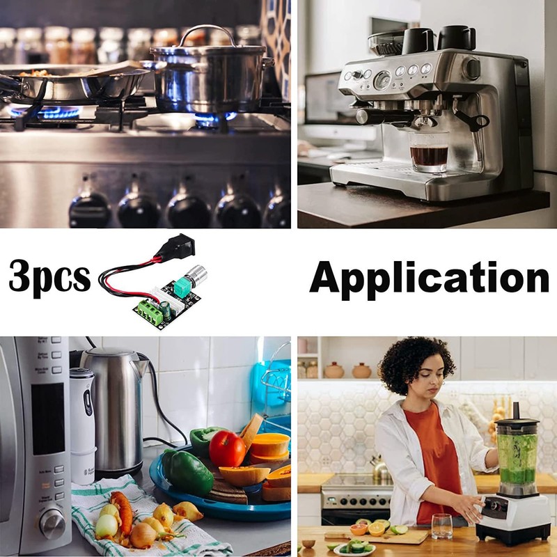 RUNCCI-YUN 3Pcs DC Motor Speed Controller,3A 6V 24V 12V 3A