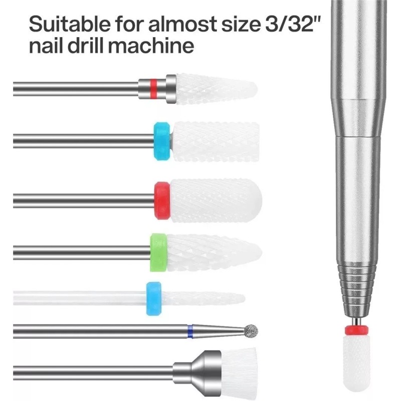 Usagi Brocas De Uñas Lima Juego Pulidor Drill Ceramica Profesional