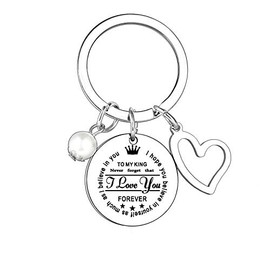 MADHAHEFU Couple Gifts Inspirational Keychain Gifts for Boyfriend Girlfriend Birthday Keyring I Hope You Believe in Yourself As Much As I Believe in You Jewellery Valentine's Day Gifts (To my king)