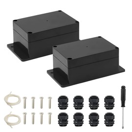 QLOUNI Pack of 2 Surface-Mounted Junction Box IP65 Waterproof 100 x 68 x 50 mm ABS Junction Box Electrical Project Box with Fixed Ear Junction Box Housing Junction Box Electrical Connection Box