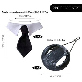 VEHYEGOI 1 Pet Bow Tie, 1 Pet Adjustable Hat, Cute Pet Ear-Opening Hat, Creative Pet Clothing, Pet Supplies, Pet Wedding Clothing