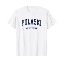 Pulaski New York NY Vintage Athletic Sports Design T-Shirt